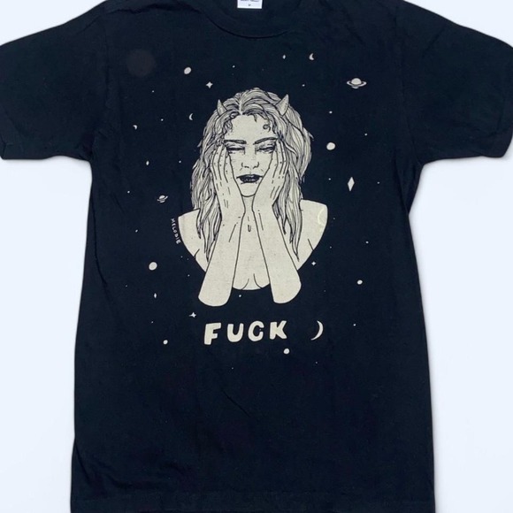 Sexystuffforsexypeople Tops - Melodie Perrault F*ck T Shirt Size Medium Super Soft Black Graphic Artist Tee